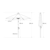 Platinum parasol Riva ø270 - lichtgrijs