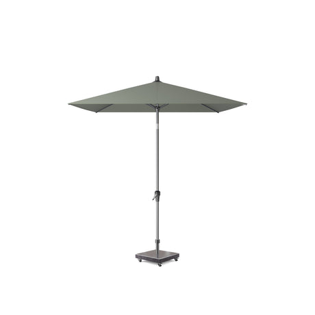Olijfkleurige Riva parasol met ronde doek en metalen steunvoet, 250x200