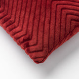 Sierkussen Zico 45x45 cm in rode merlot met geribde zigzagdetails