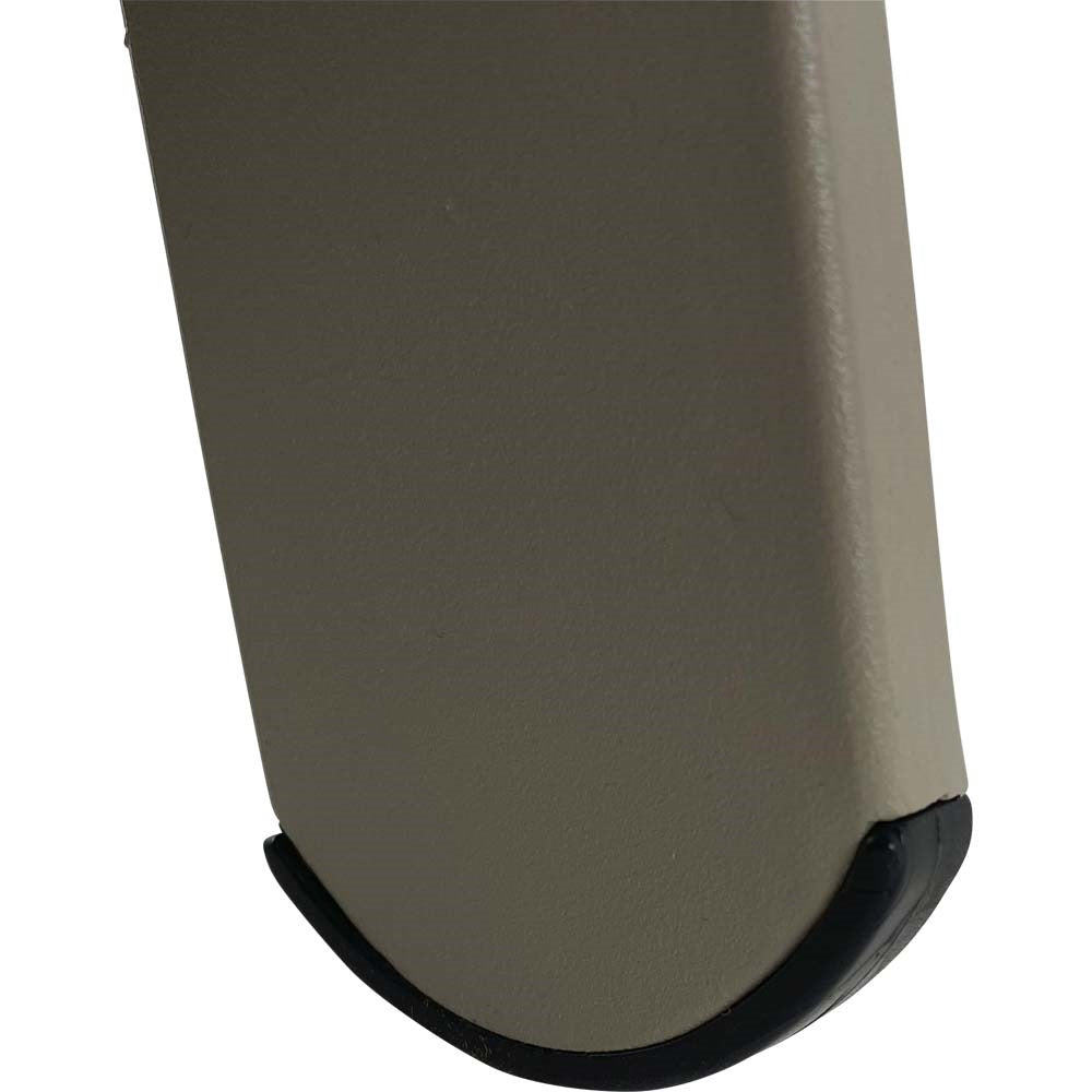 Taupe tafelpoot met zwarte glijder/voet onderaan