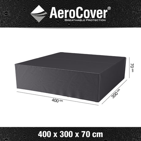 Loungesethoes voor lounge set, donkergrijze rechthoekige cover, 400x300x70 cm