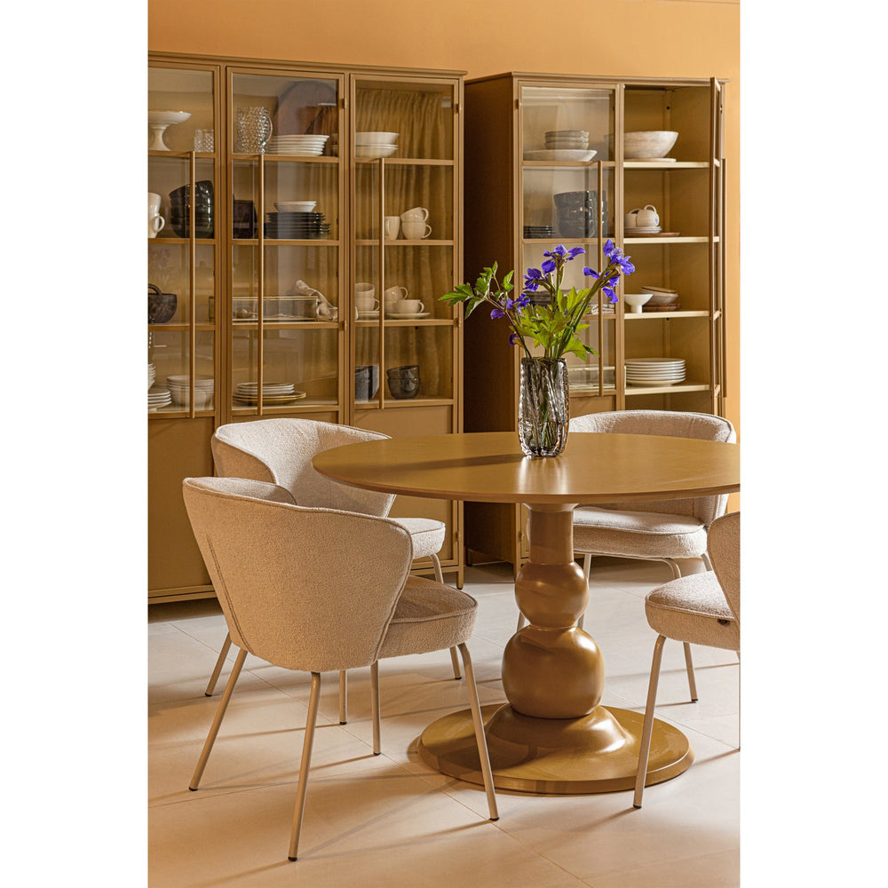 EXHIBIT XL 2-DEURS VITRINEKAST METAAL HONINGGEEL