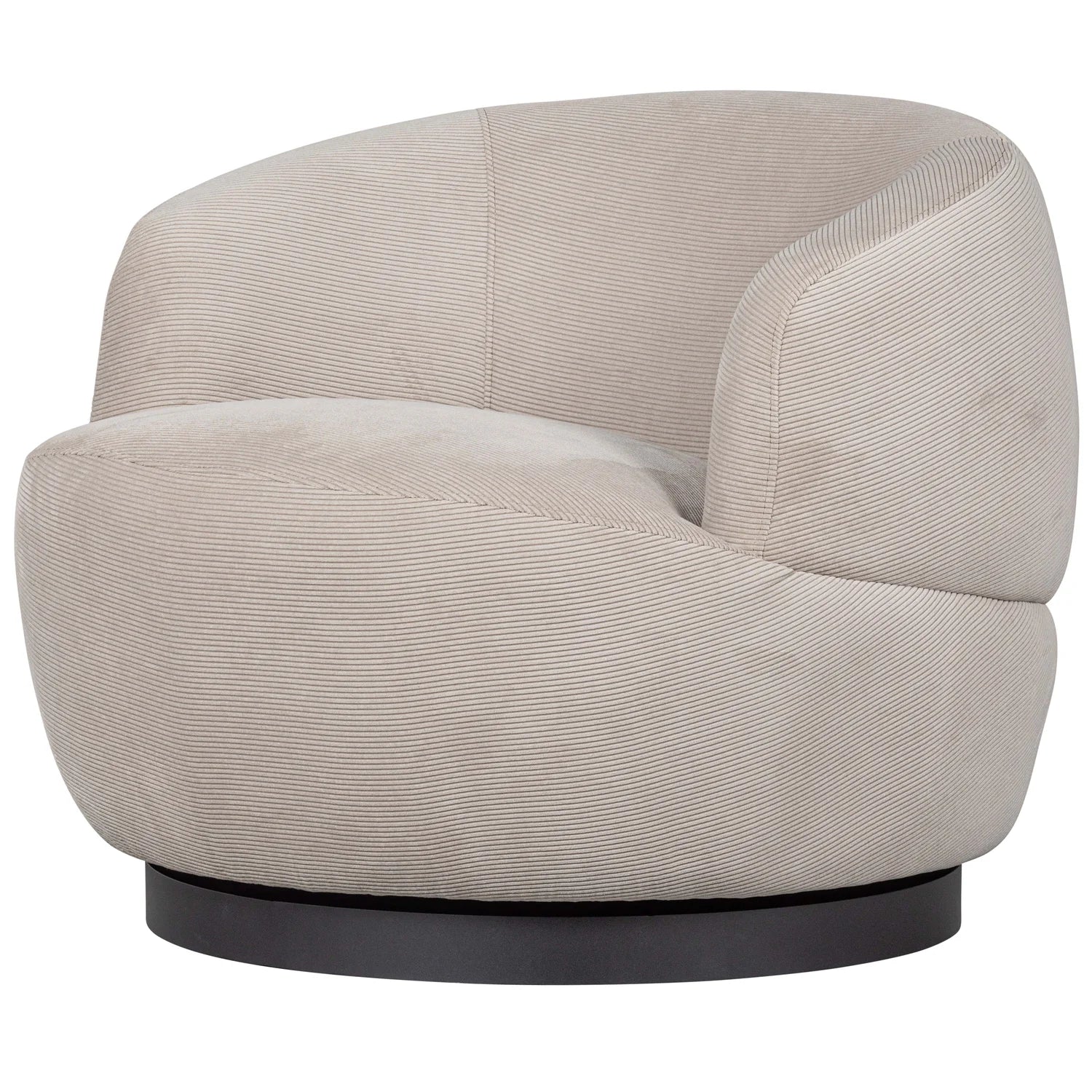 BePureHome - Woolly draaifauteuil ribcord naturel