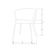 ADMIT EETKAMERSTOEL VELVET KHAKI