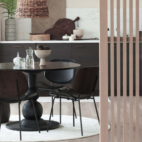 CLOSE IN EETKAMERSTOEL LEERLOOK/MULTIPLEX ZWART