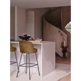 VOGUE BARSTOEL 80 CM VELVET HONINGGEEL