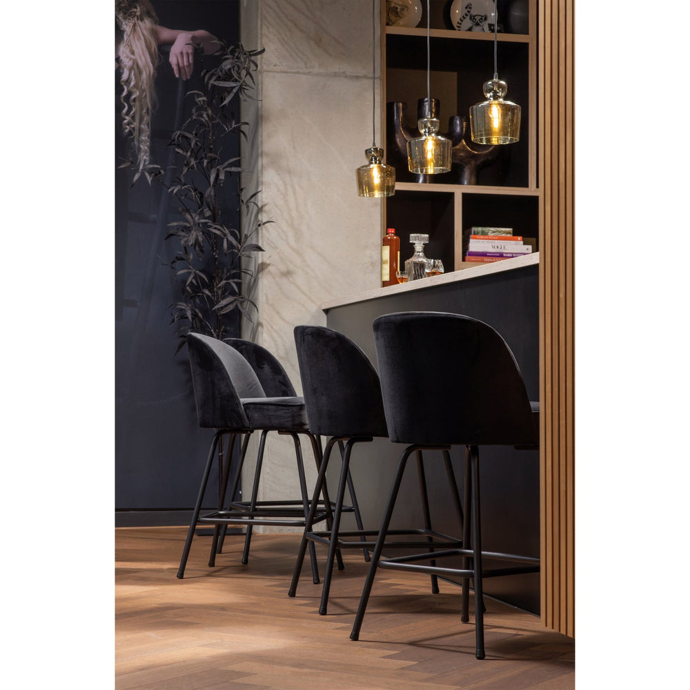 VOGUE BARSTOEL 65 CM VELVET ZWART