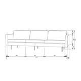 RODEO 3-ZITS BANK VELVET PISTACHE