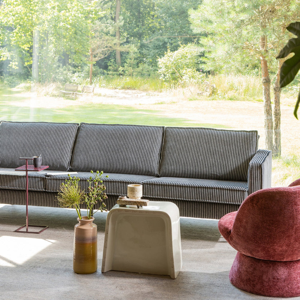 RODEO 3-ZITS BANK STREEP ZWART/GRIJS