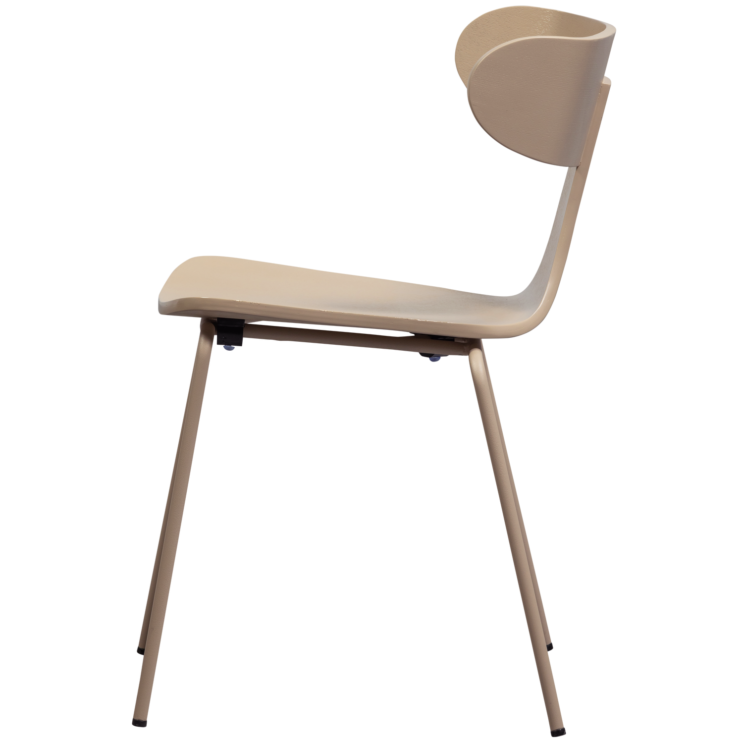 FORM HOUTEN STOEL MET METALEN POOT ZAND