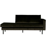 RODEO DAYBED RECHTS VELVET DONKERGROEN