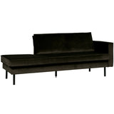 RODEO DAYBED RECHTS VELVET DONKERGROEN