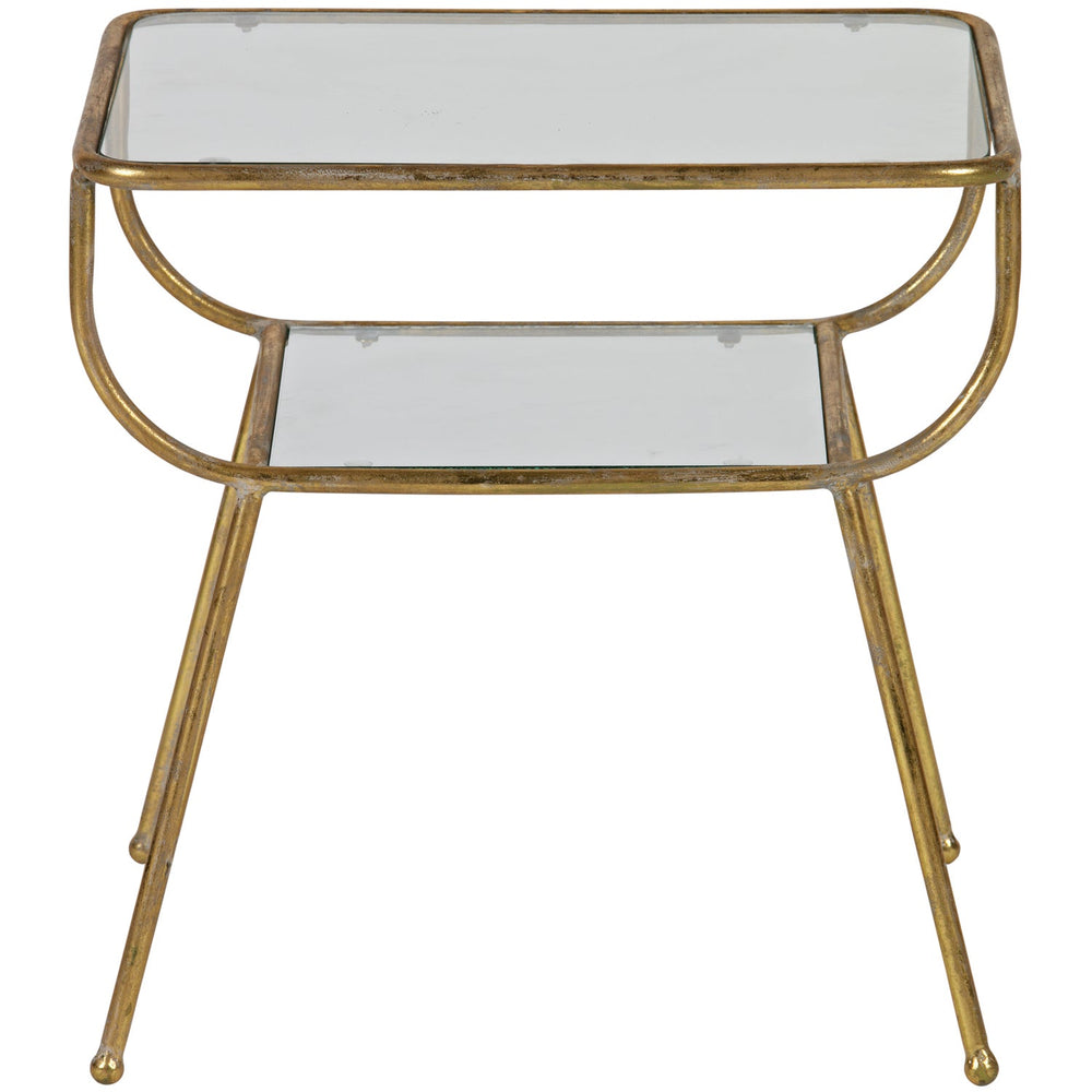 AMAZING BIJZETTAFEL METAAL/GLAS ANTIQUE BRASS