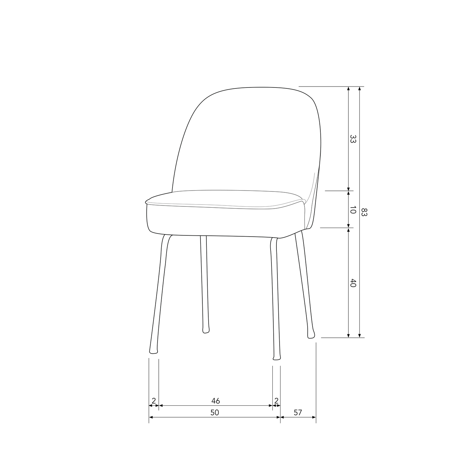 VOGUE EETKAMERSTOEL GEWEVEN STOF WARM GROEN