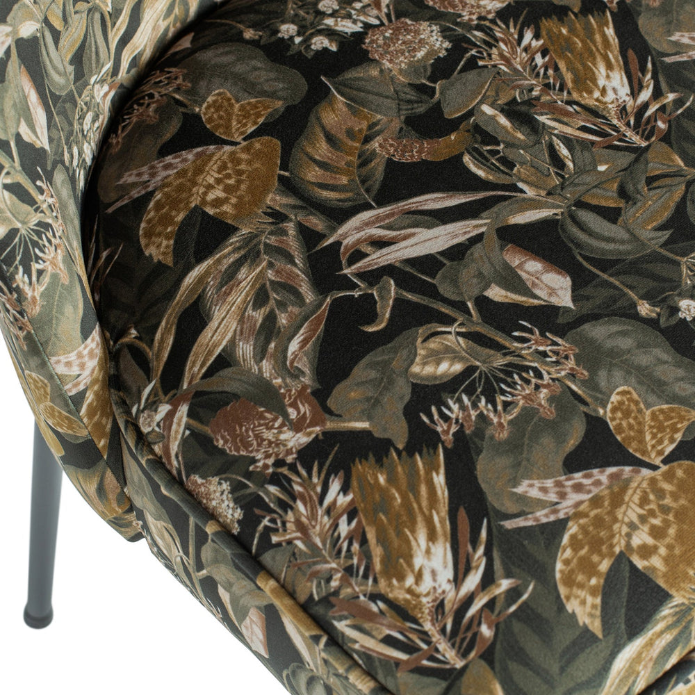 VOGUE EETKAMERSTOEL VELVET BOUQUET ZWART