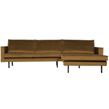 RODEO CHAISE LONGUE BANK RECHTS VELVET HONINGGEEL
