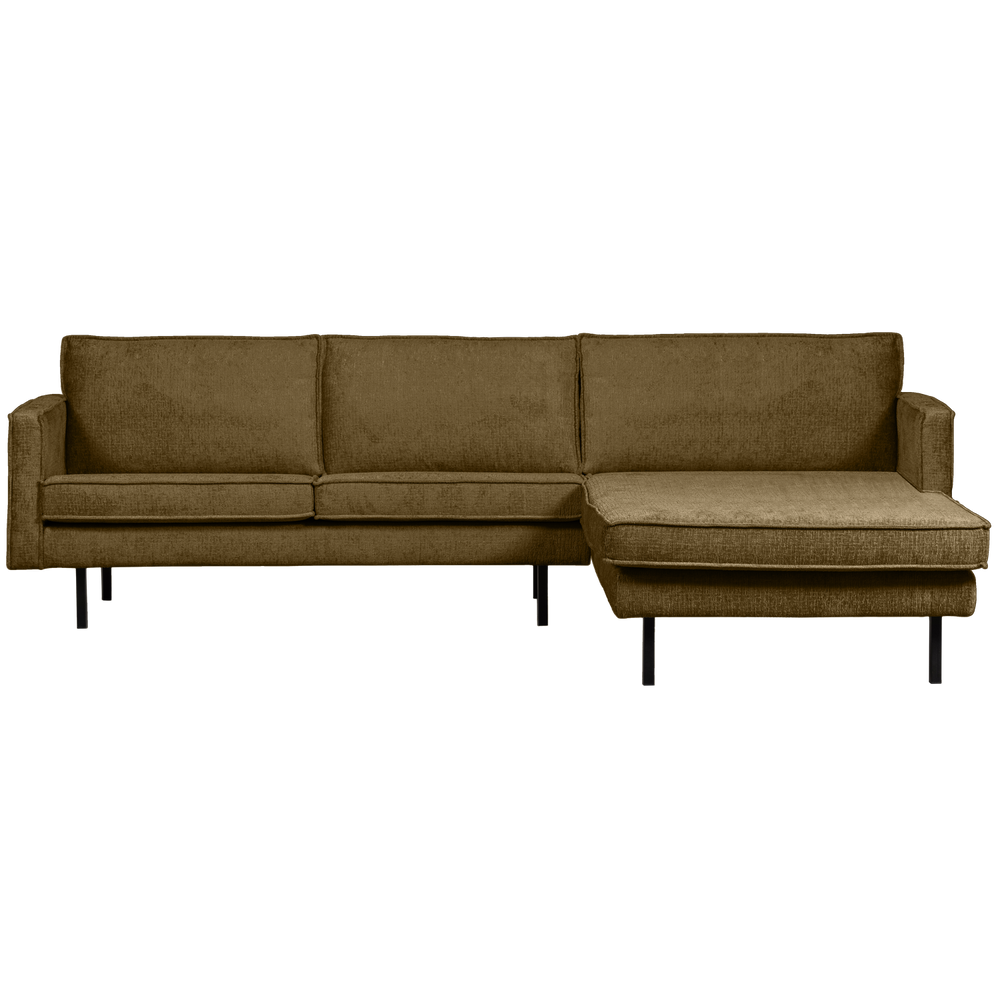 RODEO CHAISE LONGUE BANK RECHTS STRUCTURE VELVET BRASS