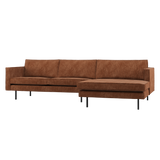 RODEO CHAISE LONGUE BANK RECHTS RIBSTOF ROESTBRUIN