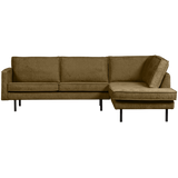 RODEO HOEKBANK RECHTS STRUCTURE VELVET BRASS