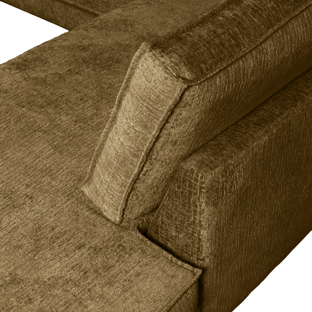 RODEO HOEKBANK RECHTS STRUCTURE VELVET BRASS