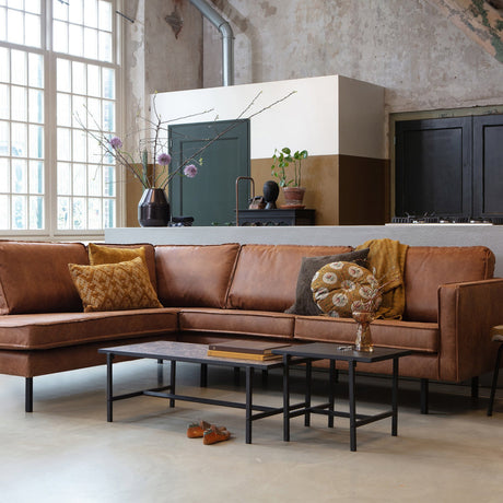 RODEO HOEKBANK LINKS ECOLEER COGNAC