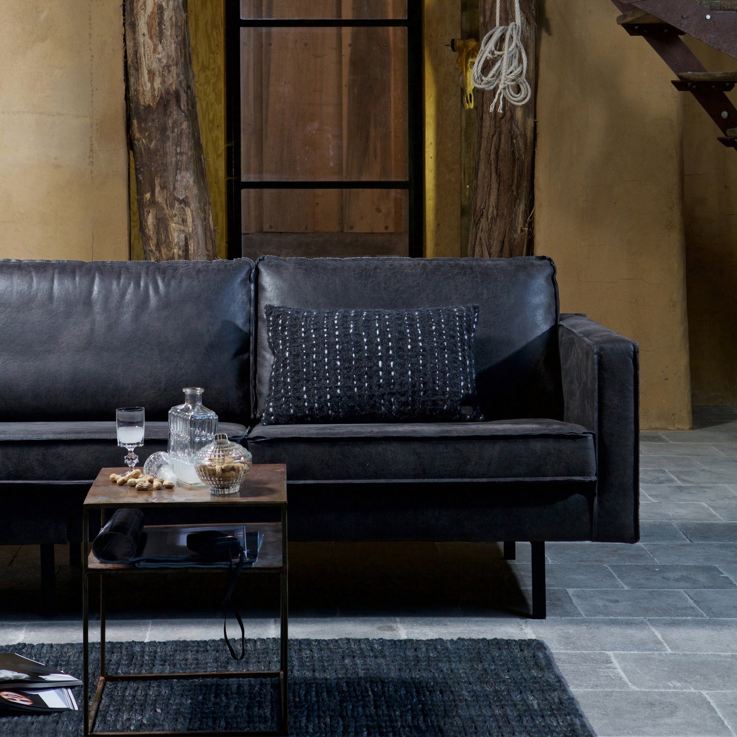 RODEO CHAISE LONGUE BANK LINKS ECOLEER ZWART