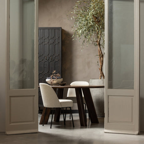 ROUNDLY EETTAFEL/BUREAU 160X110 CM MANGOHOUT DONKERBRUIN