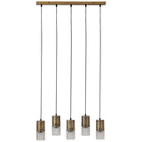 BePureHome - Sprinkle hanglamp 5 lampen glas antique brass