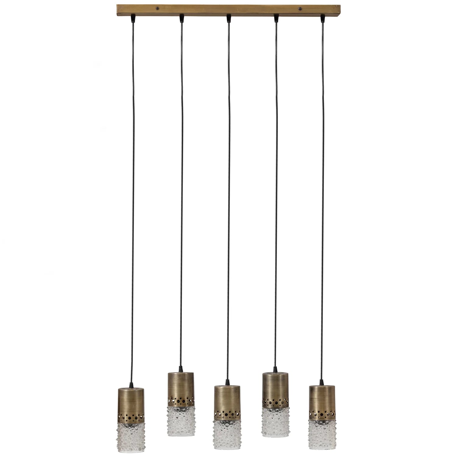 BePureHome - Sprinkle hanglamp 5 lampen glas antique brass