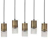BePureHome - Sprinkle hanglamp 5 lampen glas antique brass