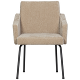 MOUNT EETKAMERSTOEL MET ARMLEUNING 3D CHENILLE ZAND