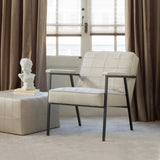 PATCHWORK POEF LEERLOOK NATUREL