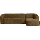 SLOPING HOEKBANK RECHTS STRUCTURE VELVET BRASS