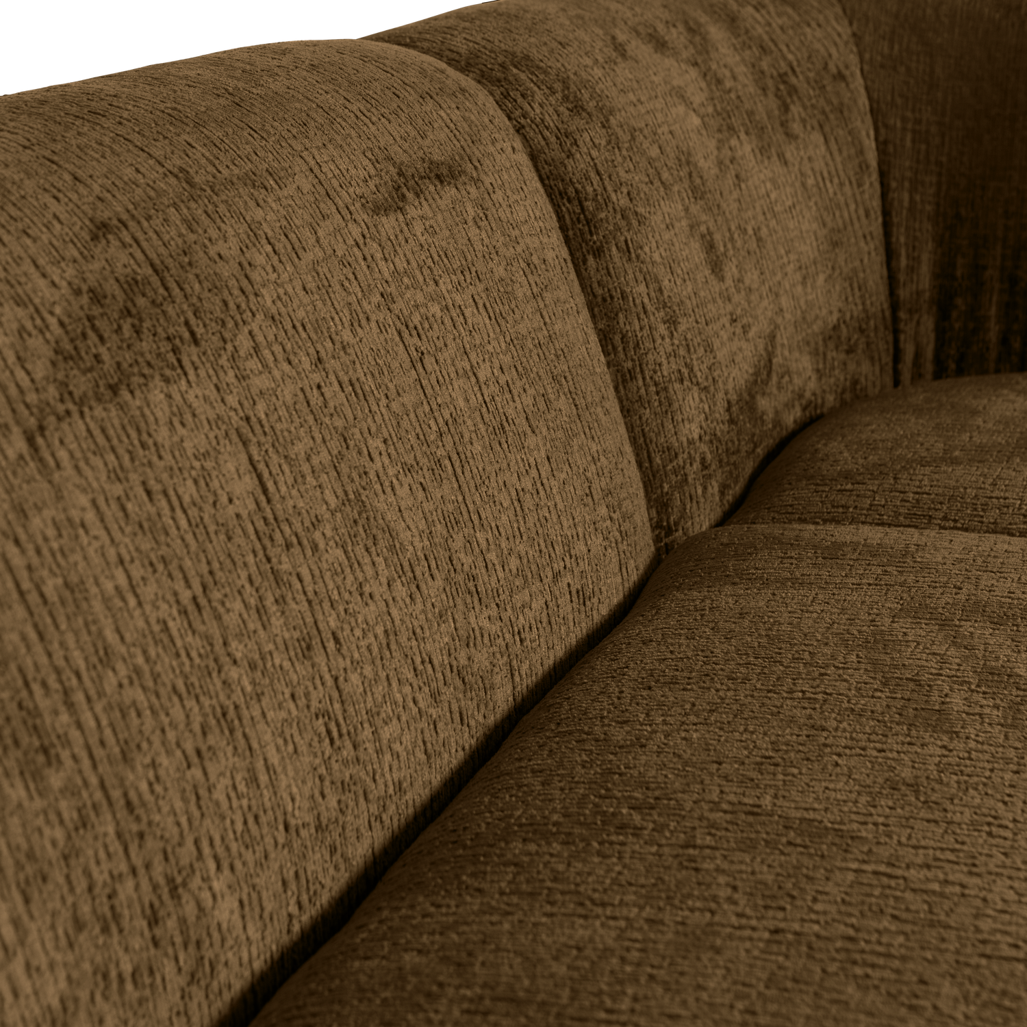 SLOPING HOEKBANK RECHTS STRUCTURE VELVET BRASS