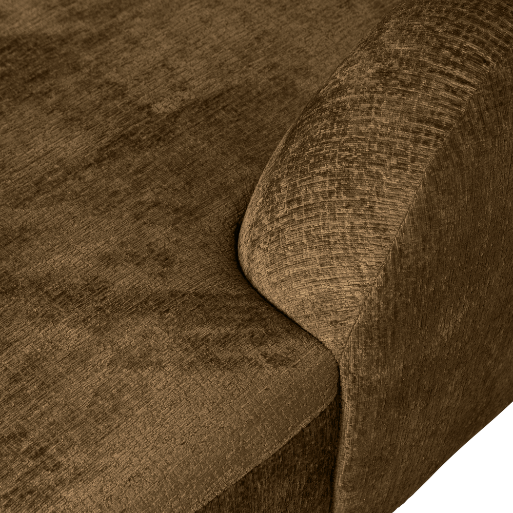 SLOPING HOEKBANK RECHTS STRUCTURE VELVET BRASS