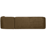 SLOPING HOEKBANK RECHTS STRUCTURE VELVET BRASS