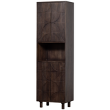 DRAW 4-DEURS OPBERGKAST MET OPEN VAK MANGOHOUT WALNOOT