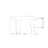 ROUNDLY SALONTAFEL MANGOHOUT DONKERBRUIN