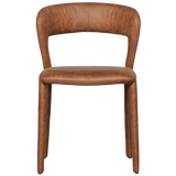 NOBLE EETKAMERSTOEL LEERLOOK COGNAC