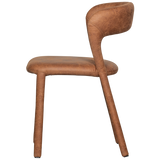 NOBLE EETKAMERSTOEL LEERLOOK COGNAC