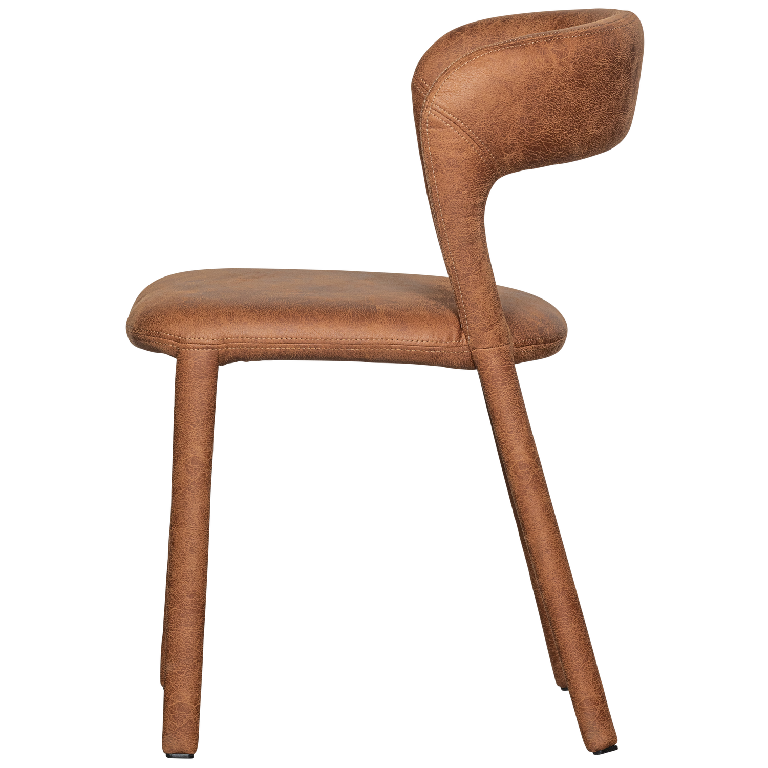 NOBLE EETKAMERSTOEL LEERLOOK COGNAC