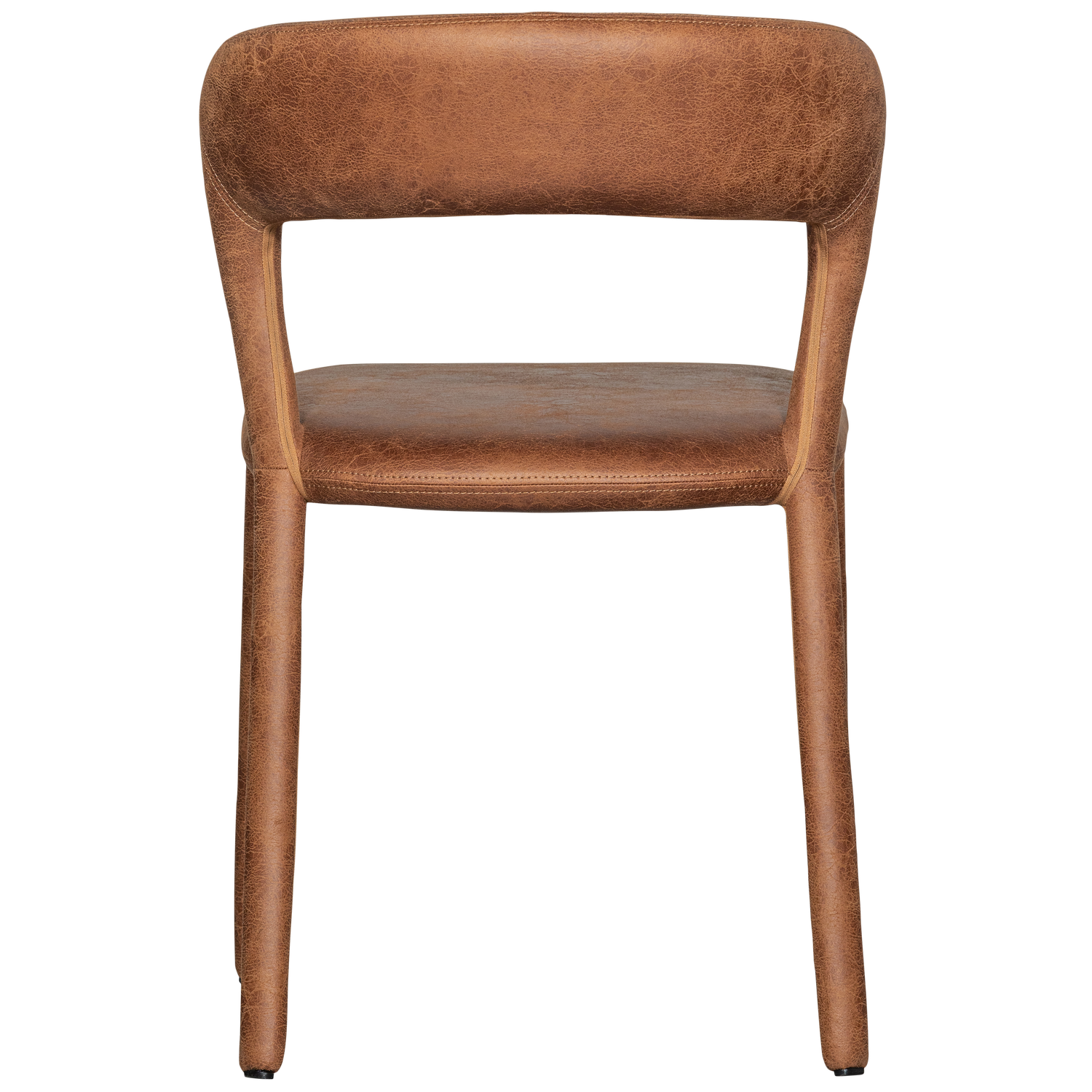 NOBLE EETKAMERSTOEL LEERLOOK COGNAC