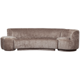 COMBI-POPULAR: BANKJE + FAUTEUIL + POEF TAUPE