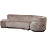 COMBI-POPULAR: BANKJE + FAUTEUIL + POEF TAUPE