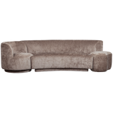 COMBI-POPULAR: BANKJE + FAUTEUIL + POEF TAUPE