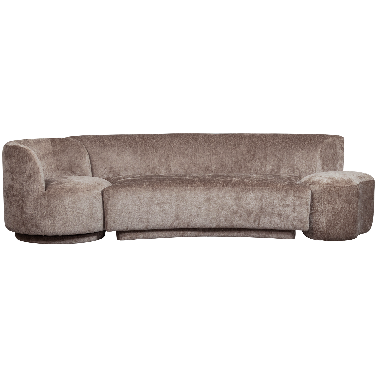 COMBI-POPULAR: BANKJE + FAUTEUIL + POEF TAUPE