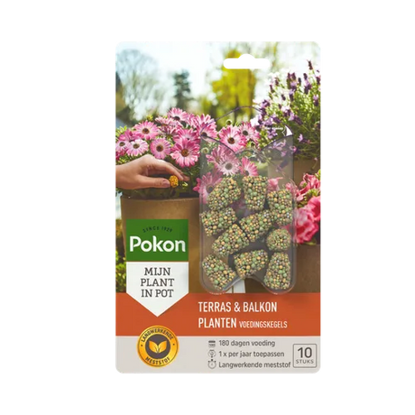 Pokon terras & balkon plantenvoedingskegels verpakking, 10 stuks