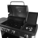 Garden Grill PRESTIGE 3 + 1 Gasbarbecue zwart/RVS met zijbrander