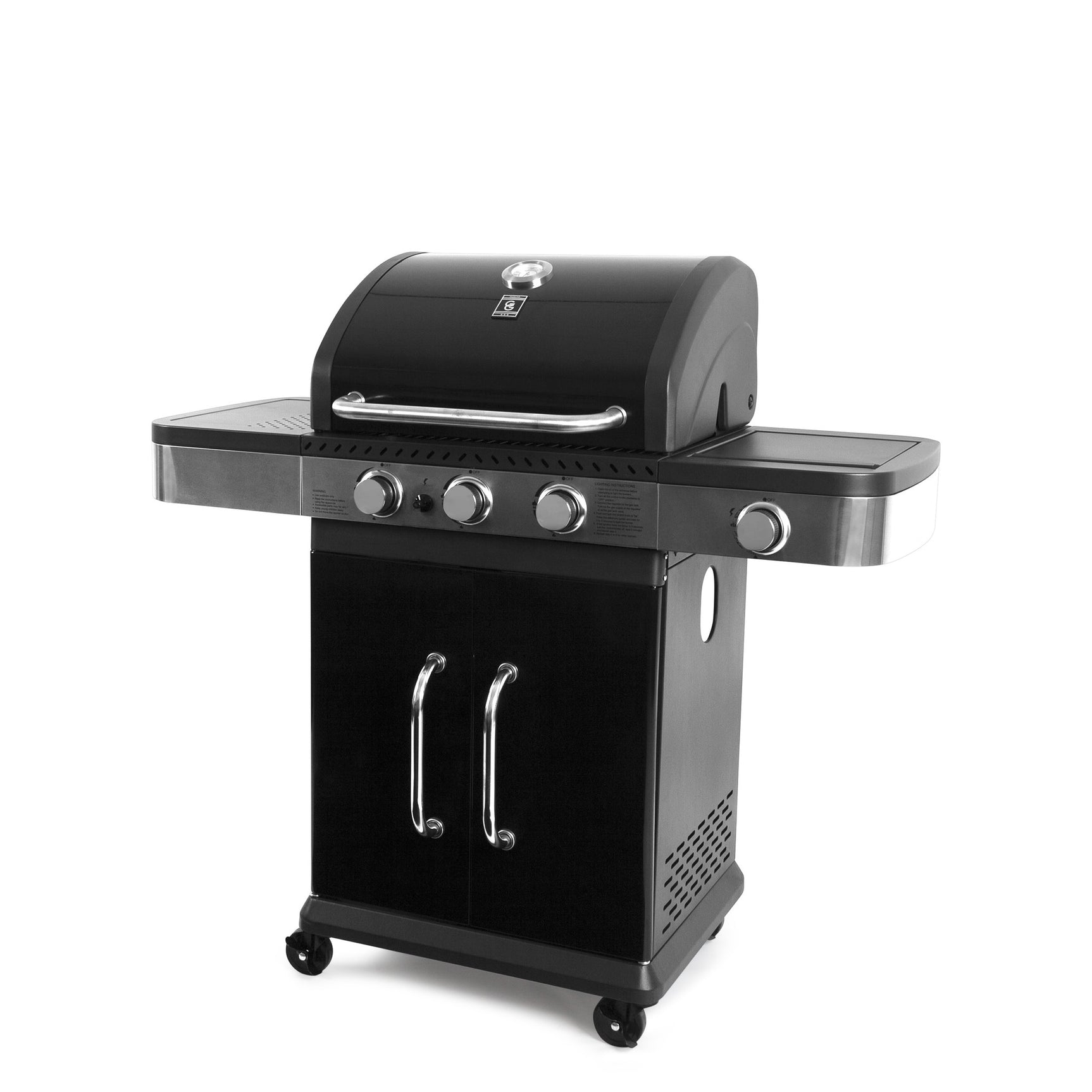 Garden Grill PRESTIGE 3 + 1 Gasbarbecue zwart/RVS met zijbrander