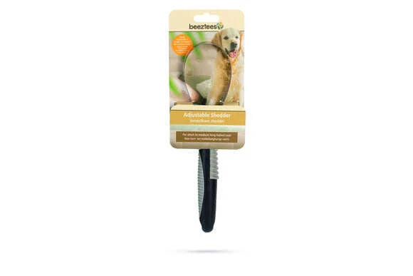 Verstelbare haarverwijderaar met zwarte handgreep en grijsgroene ribbels, 26,5 cm.